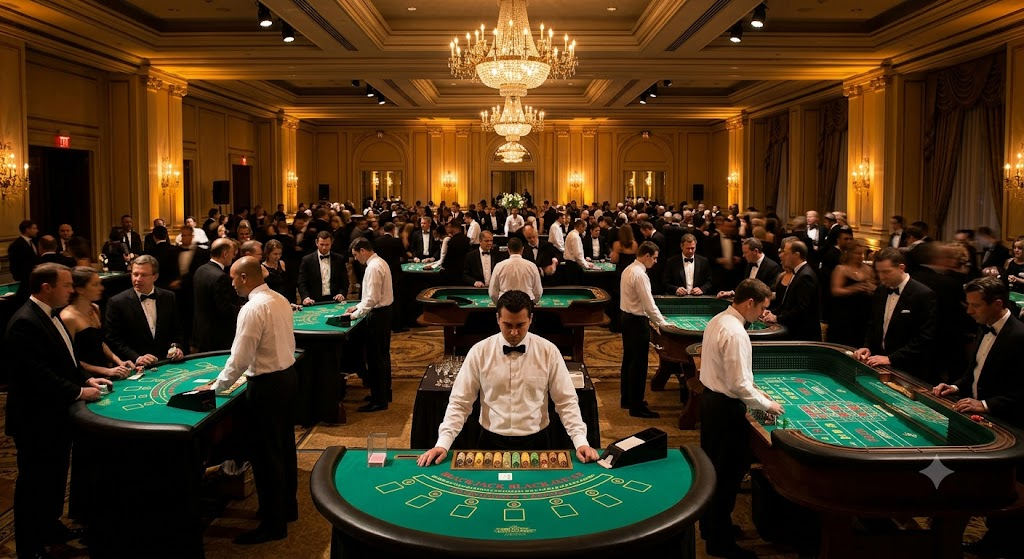 Casino event atmosphere at a gala